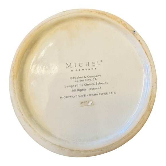 Vintage Michel & Company Ceramic Canister With Floral Lid  7.5” H Beige & Pink - Picture 7 of 9
